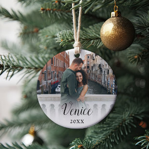 Décoration En Céramique Photo de vacances de légende personnalisée