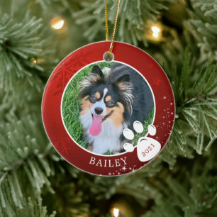 Décoration En Céramique Photo d'empreintes de pattes de chien pour Noël av