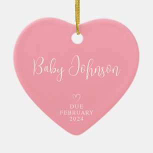 Décoration En Céramique Photo des futurs parents Bébé fille attendu 2024