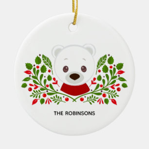 Décoration En Céramique Photo d'ours de Noël mignon