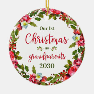 Décoration En Céramique Photo du 1er Noël en tant que grands-parents