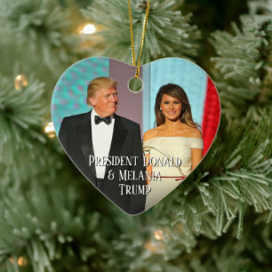 Décoration En Céramique Photo du coeur du président Donald Trump & Melania