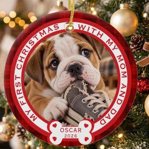 Décoration En Céramique Photo du premier Noël de mon animal de compagnie a