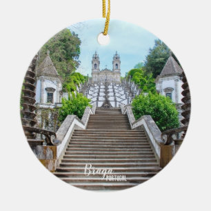 Décoration En Céramique Photo du Sanctuaire Bom Jesus Braga, avec prière
