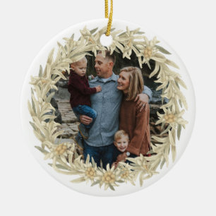 Décoration En Céramique Photo Edelweiss Forêt florale alpine