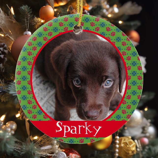 Décoration En Céramique Photo Empreintes de Patte Monogramme Chien Chat Do (Créateur téléchargé)