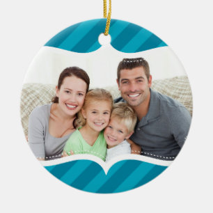 Décoration En Céramique PHOTO FAMILIALE HANOUKKA ORNAMENT bold rayure bril