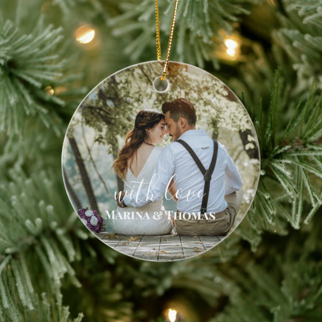 Décoration En Céramique Photo Mariage Personnalisée Avec Calligraphie Mode (Arbre)