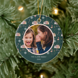 Décoration En Céramique Photo Palmier de la maison rose de Noël du siècle