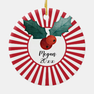 Décoration En Céramique Photo personnalisé avec nom de Noël