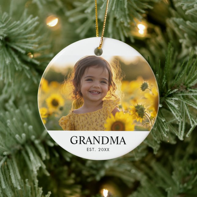 Décoration En Céramique Photo personnalisé grand-mère (Arbre)