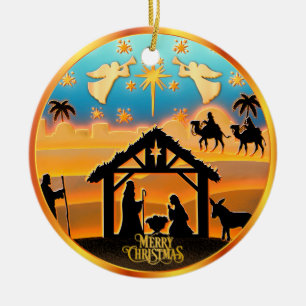 Décoration En Céramique Photo personnalisé "Joyeux Noël" Nativité