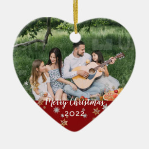 Décoration En Céramique Photo personnalisée 2 côtés Rouge demi-frontière N