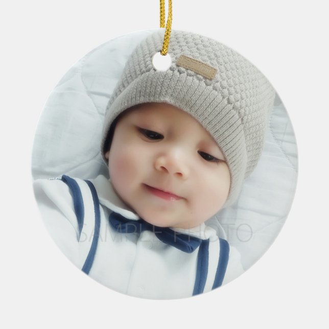 Décoration En Céramique Photo personnalisée avec Monogramme (Devant)