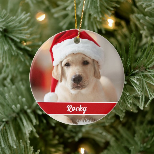 Décoration En Céramique Photo personnalisée avec monogramme de script, Noë (Arbre)