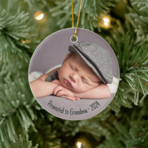 Décoration En Céramique Photo personnalisée de grand-mère promue