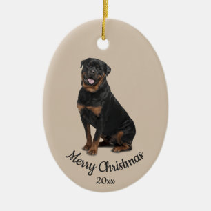 Décoration En Céramique Photo personnalisée de Noël Rotweiller chien anima