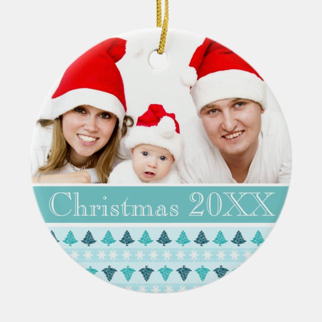 Décoration En Céramique Photo personnalisée du Motif d'hiver (Devant)