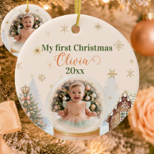 Photo personnalisée du premier Noël de bébé