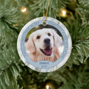 Décoration En Céramique Photo personnalisée d'un chiot mignon sur marbre g
