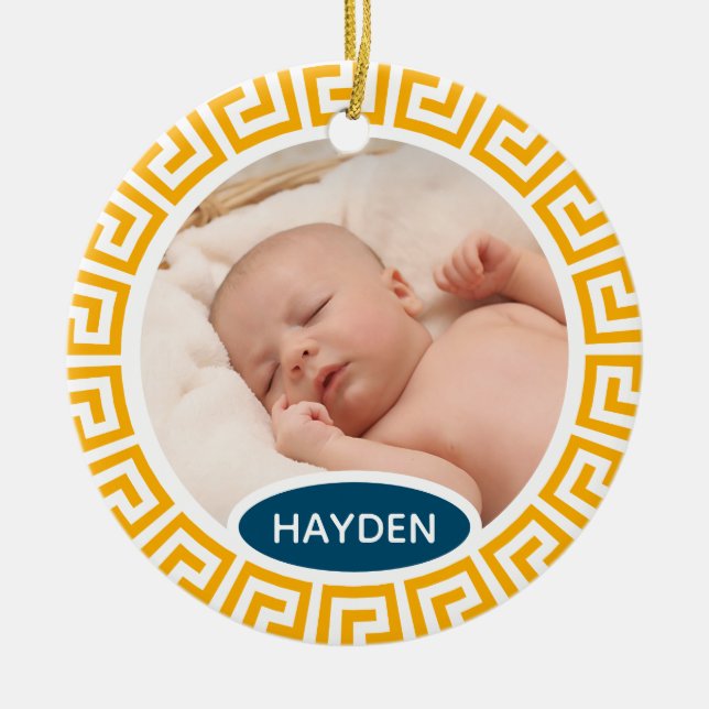 Décoration En Céramique Photo personnalisée jaune moderne (Devant)