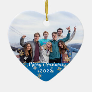 Décoration En Céramique Photo personnalisée Joyeux Noël recto verso