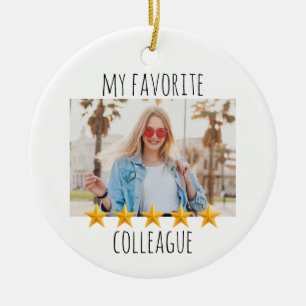 Décoration En Céramique Photo personnalisée Mon collègue favori 5 étoiles