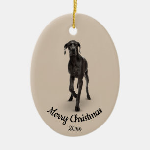 Décoration En Céramique Photo personnalisée Noël Grand chien Danse animal