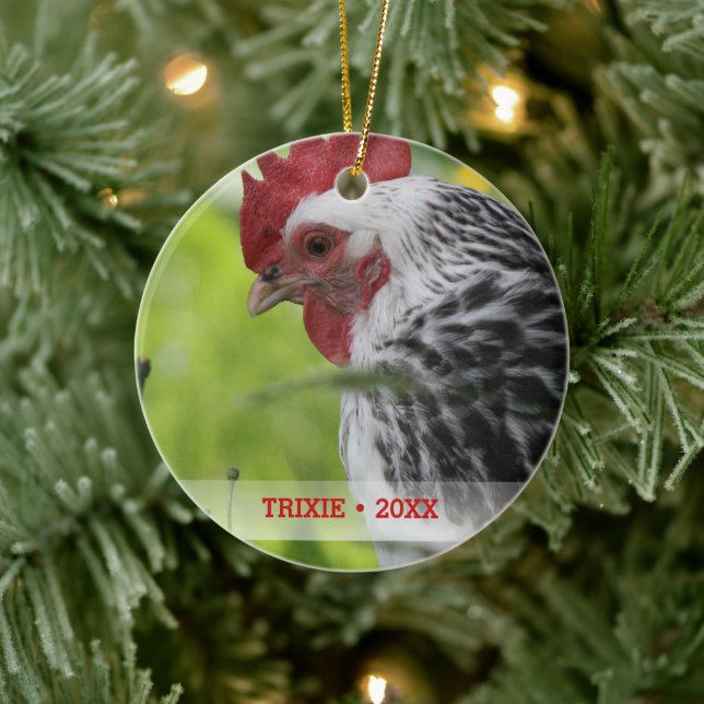 Décoration En Céramique Photo personnalisée Poulet de Poulet de Noël Arbre (Arbre)