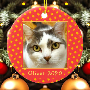 Décoration En Céramique Photo personnalisée pour animaux Noël