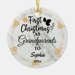 Décoration En Céramique Photo personnalisée Premier Noël en grands-paren