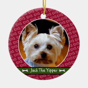 Décoration En Céramique Photo personnelle de chien adorable Own Dog Green