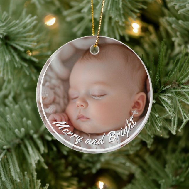 Décoration En Céramique Photo sur mesure pour bébé Joyeux et lumineux (Arbre)
