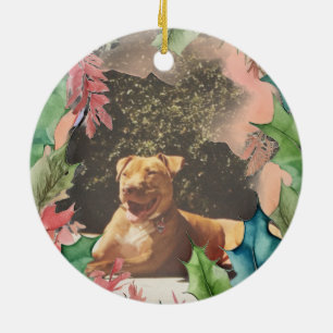 Décoration En Céramique Photo traditionnelle de Noël rouge et vert