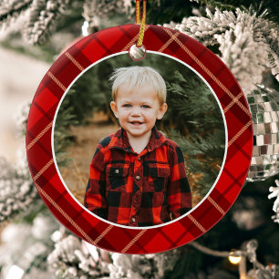 Décoration En Céramique Photo traditionnelle rouge de Noël Plantée