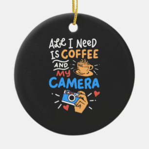 Décoration En Céramique Photographie - Café Et Caméra