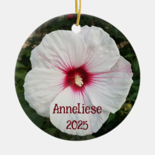 Décoration En Céramique Photographie de fleurs d'Hibiscus blanc