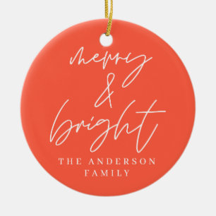 Décoration En Céramique Photographie de script moderne joyeuse & noël roug