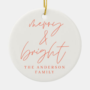 Décoration En Céramique Photographie de script moderne joyeuse & noël roug