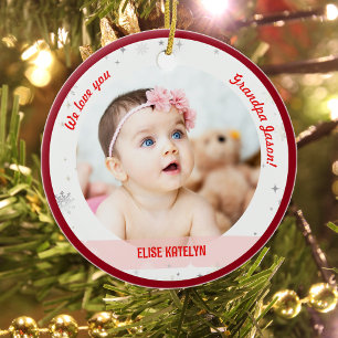 Décoration En Céramique Photos de jumelles garçon fille premier Noël bébé 