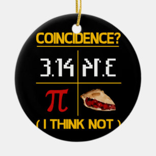 Décoration En Céramique Pi équivaut à la coïncidence des tartes Math Pun P