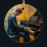 Décoration En Céramique Piano Player - Peinture à l'huile<br><div class="desc">Oeuvre de Brady Arnold</div>