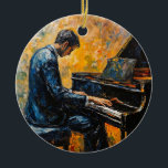 Décoration En Céramique Piano Player - Peinture à l'huile<br><div class="desc">Oeuvre de Brady Arnold</div>