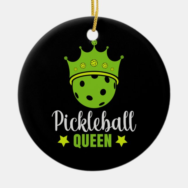 Décoration En Céramique Pickleball Queen Funny Pickball Ball Queen (Devant)