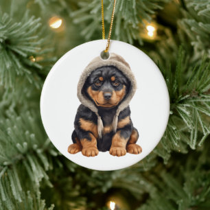 Décoration En Céramique Pièce de chien Rottweiler personnalisée