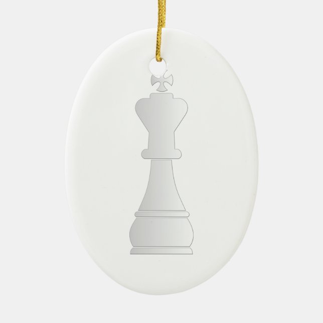 Décoration En Céramique Pièce d'échecs blanche de roi (Devant)