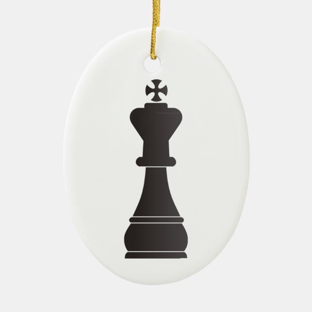 Décoration En Céramique Pièce d'échecs noire de roi (Devant)