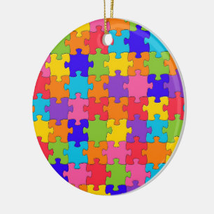 Décoration En Céramique Pièces de puzzle coloré Jigsaw Jappy Puzzler