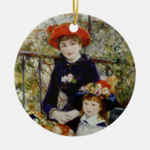 Décoration En Céramique Pierre A Renoir Deux Soeurs, ou Sur La Terrasse