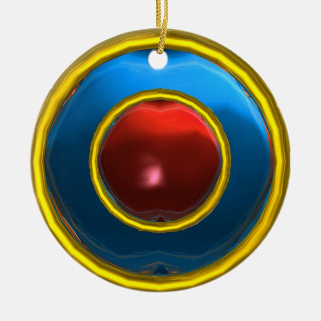 DÉCORATION EN CÉRAMIQUE PIERRES DE GEM CLASSY RUBY ET SAPPHIRE (Devant)